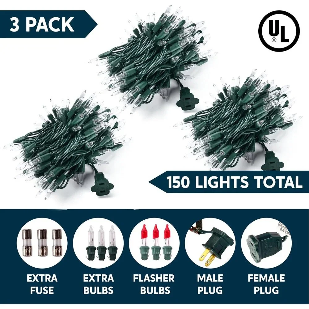 150 Mini White Christmas Lights - 93.6FT Waterproof String Lights for Elegance